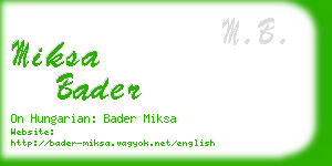 miksa bader business card